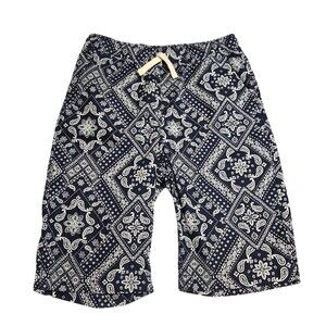 The Childrens Place Pull-On Jogger Shorts Blue White Bandana Print Boys Size 16